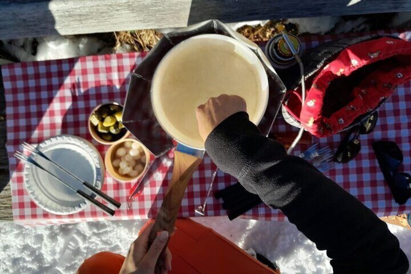 Sledding with Cheese Fondue