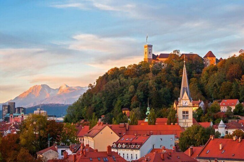 Ljubljana castle offers great views of the Alps