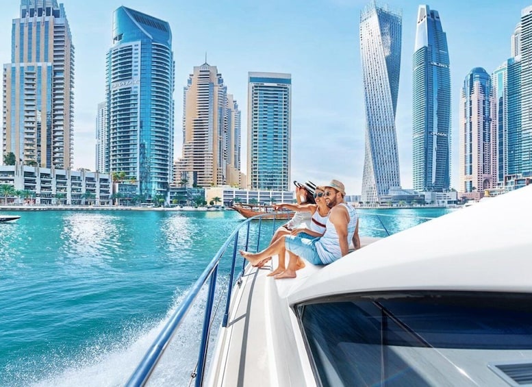 Picture 9 for Activity Dubai: Luxury Sunset Yacht Tour with Snacks and Drinks