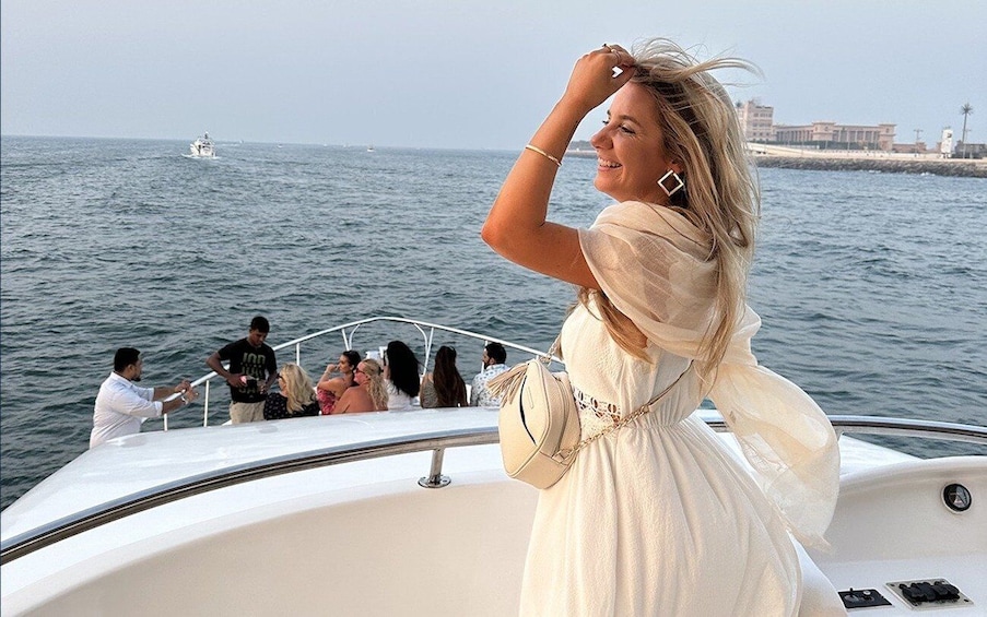 Picture 4 for Activity Dubai: Luxury Sunset Yacht Tour with Snacks and Drinks