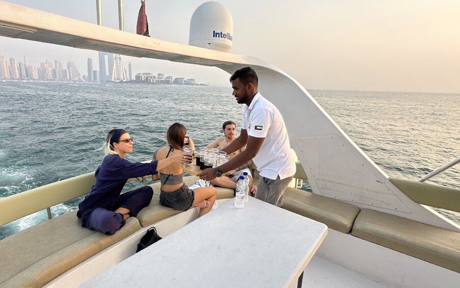 Picture 7 for Activity Dubai: Luxury Sunset Yacht Tour with Snacks and Drinks