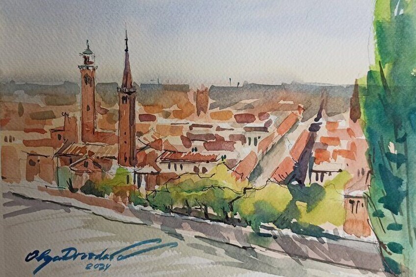 3 Hour Watercolor Private Experience in Verona
