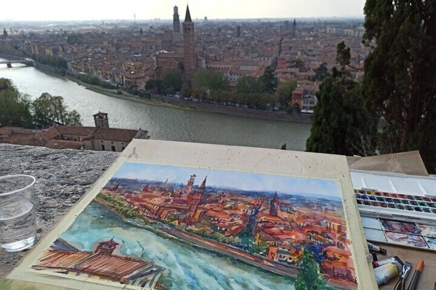 3 Hour Watercolor Private Experience in Verona