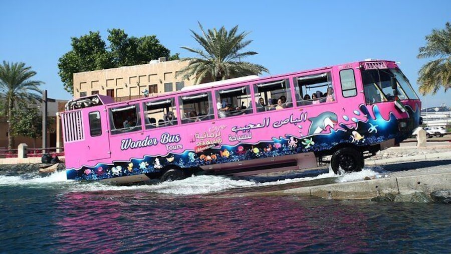 Dubai City Tour in Wonder Bus Sea and Land Adventure Guided Tour