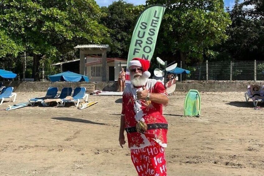 Even Santa comes to surf with us!