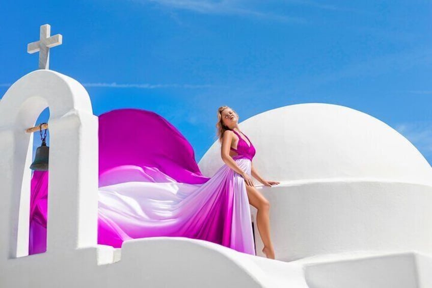 Private Flying Dress Photoshoot in Mikonos