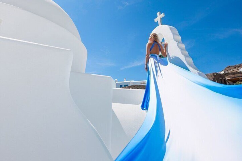 Private Flying Dress Photoshoot in Mikonos