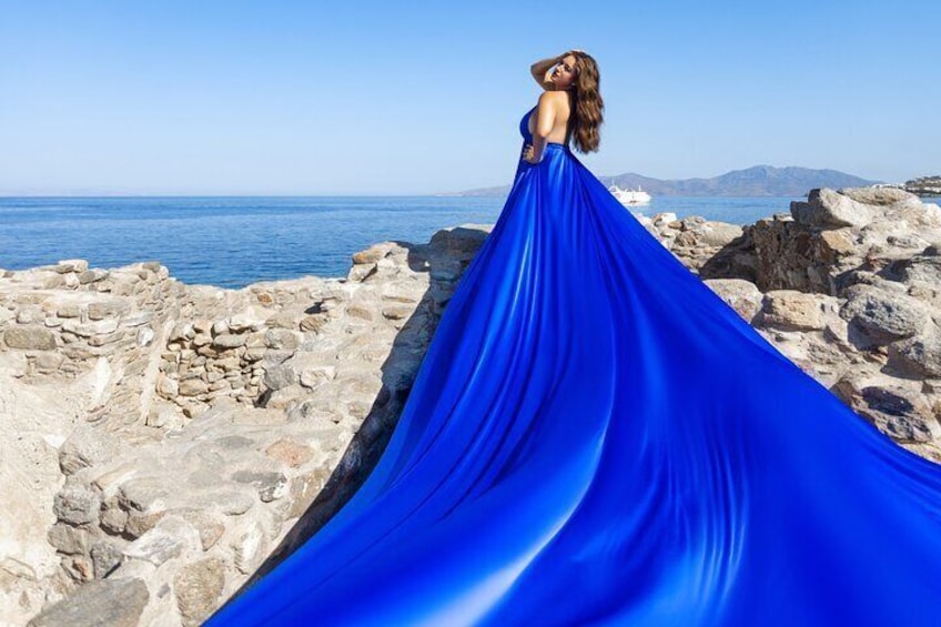 Private Flying Dress Photoshoot in Mikonos