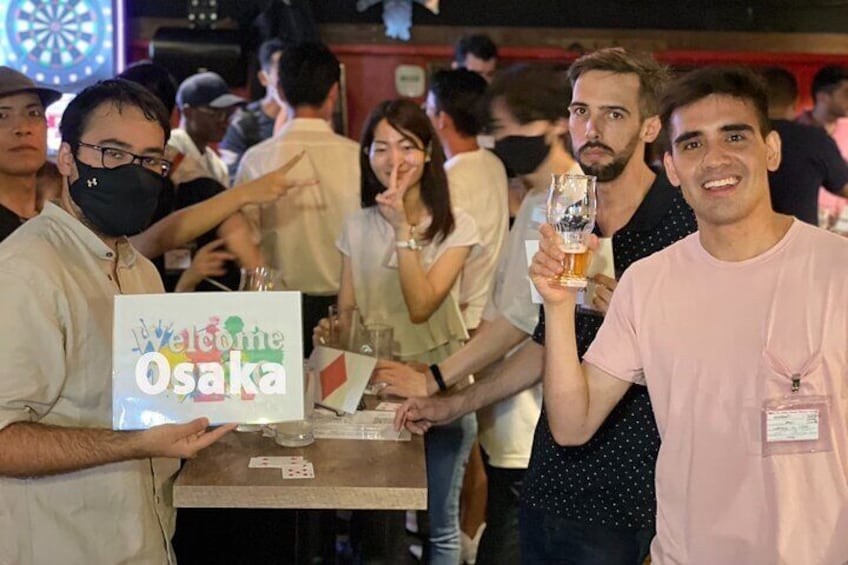 3 Hour Osaka Pub Crawl Weekly Welcome Guided Tour in Namba 