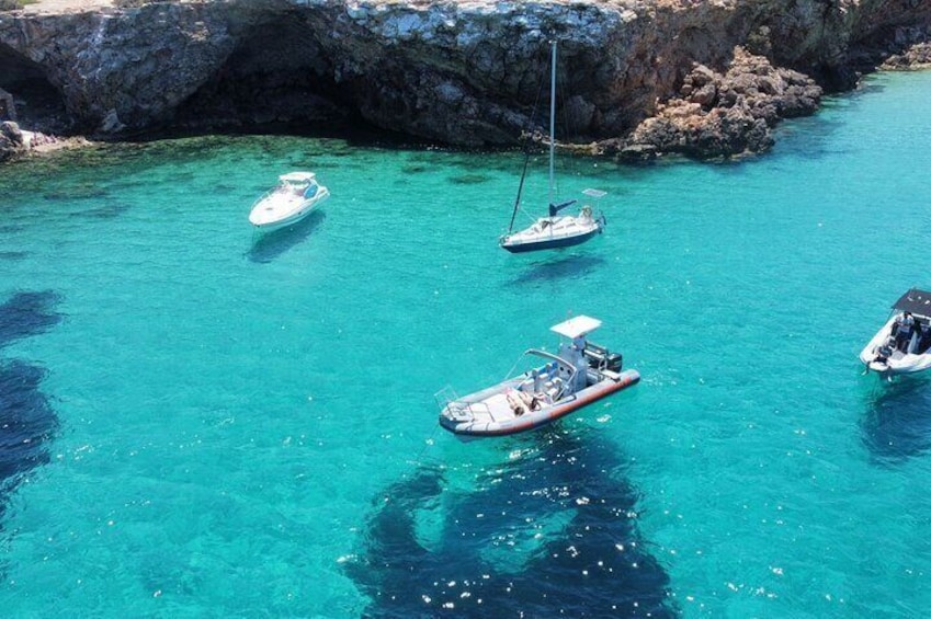 Our fast boat in Cala Comte