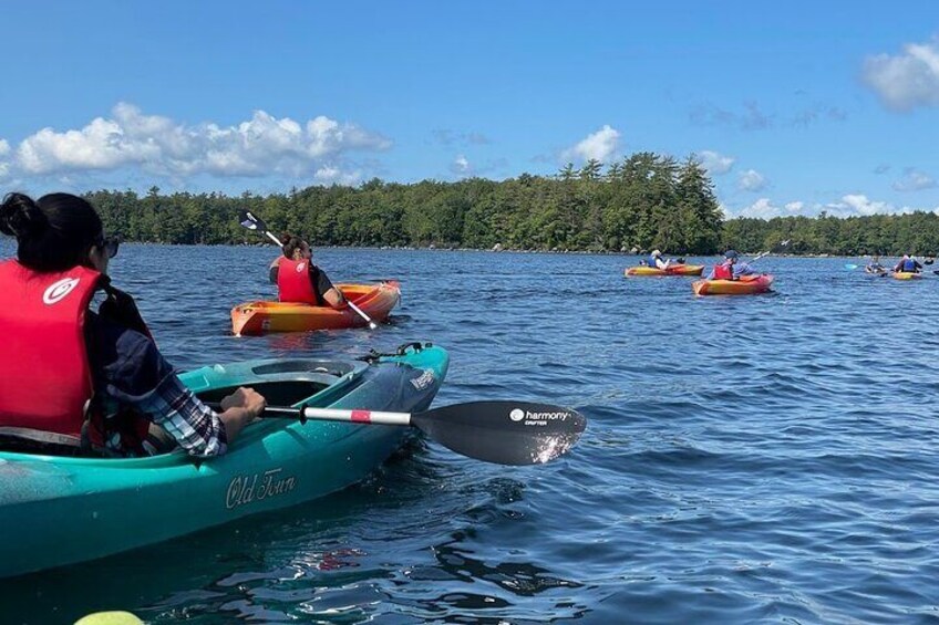 Exploring Sebago Lake by kayak