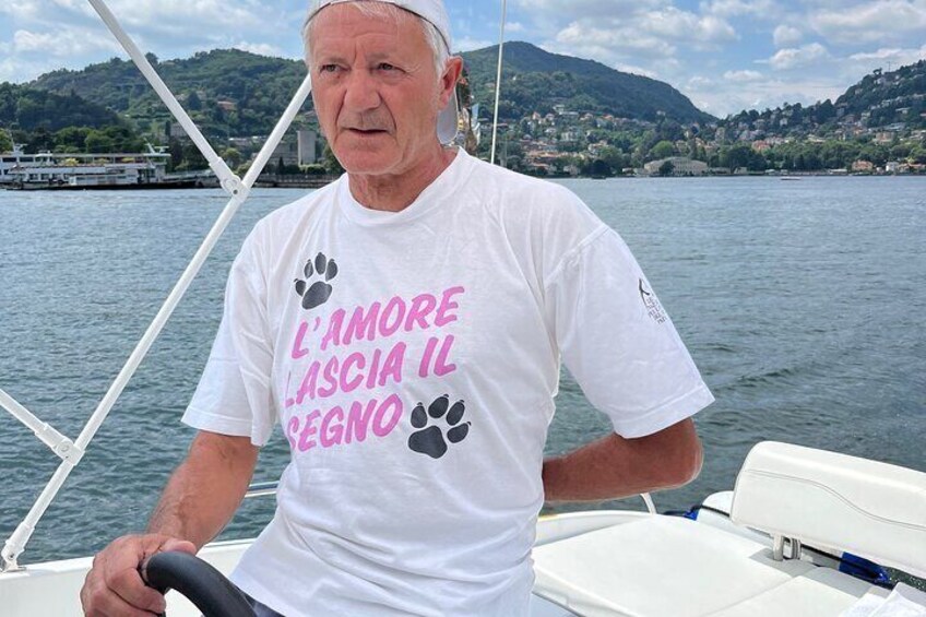6 hour boat tour with captain on Lake Como