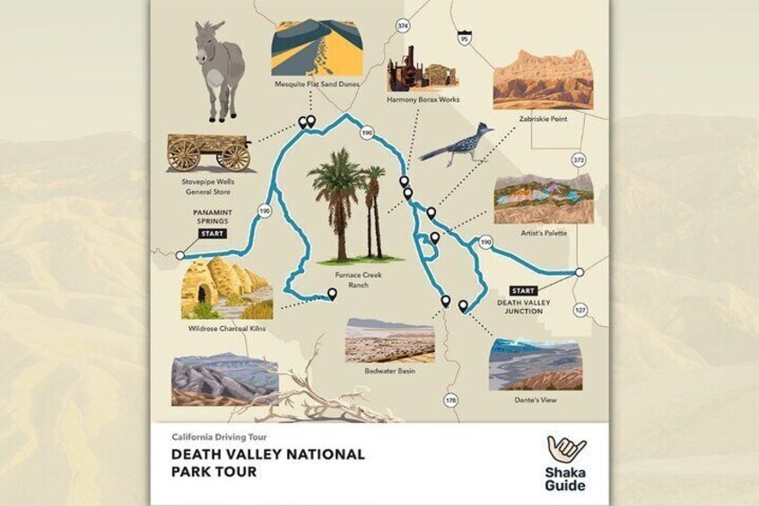 Death Valley Tour Map