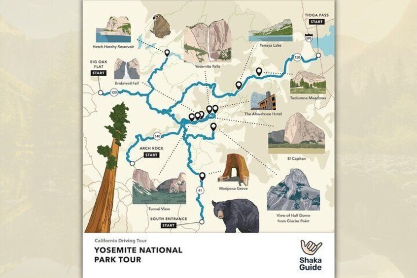 Yosemite Tour Map