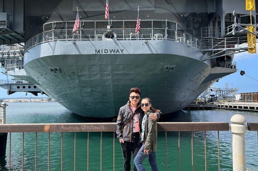 Our guest love to pose in front of the iconic USS Midway!