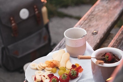 Chocolate fondue picnic on the Rigi