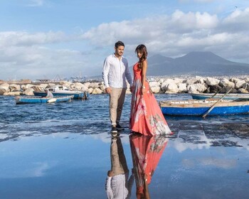 Naples: Private Photoshoot Plebiscito and Vesuvio View