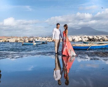 Napels: Privé fotoshoot Plebiscito en uitzicht op de Vesuvio