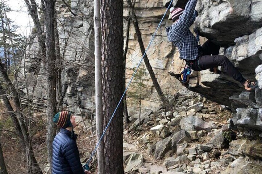 Pilot Mountain Rock Climb with a Certified Guide