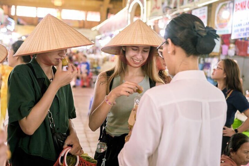 Make sure to go on with an empty stomach, because you'll be tasting food from the market and eating every dish you cook