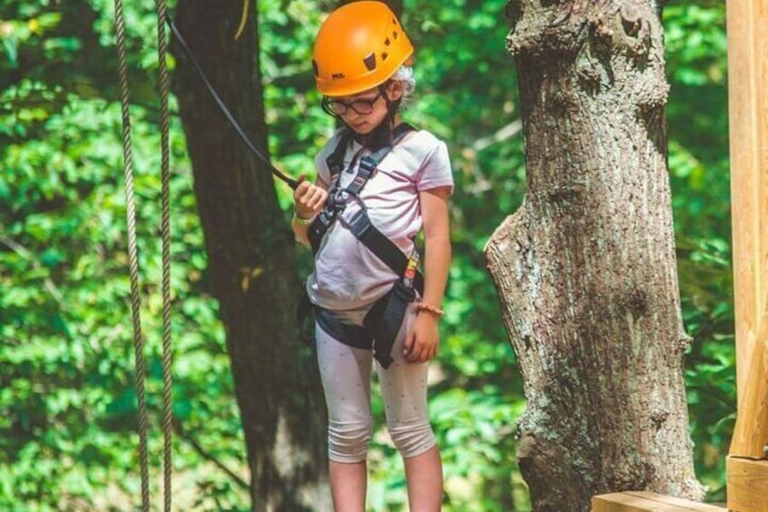 Treetop adventure course in Jablines