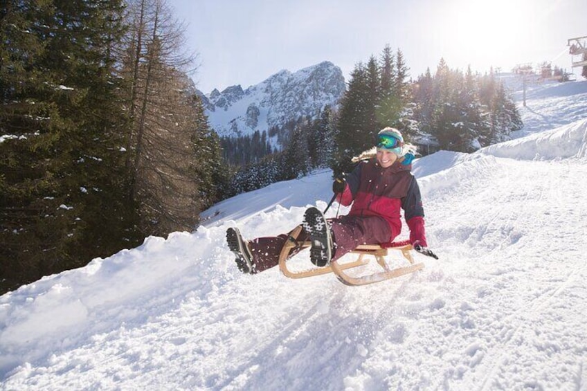 Private Guided Tobogganing Adventure to Birgitzer Alm