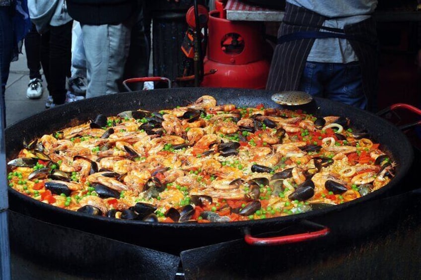 For rice lovers: Spanish seafood Paella 