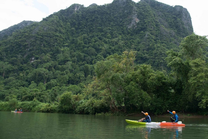 Picture 2 for Activity Vang Vieng: Kayaking & Cave Tubing with Zip Line/Blue Lagoon