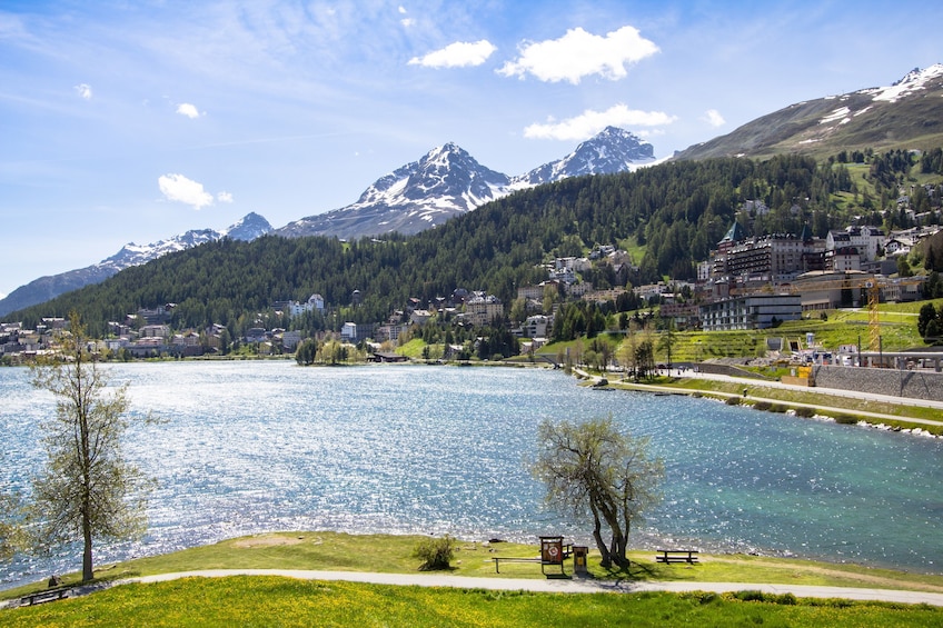 St Moritz & Swiss Alps Day Trip with Bernina Red Train from Milan