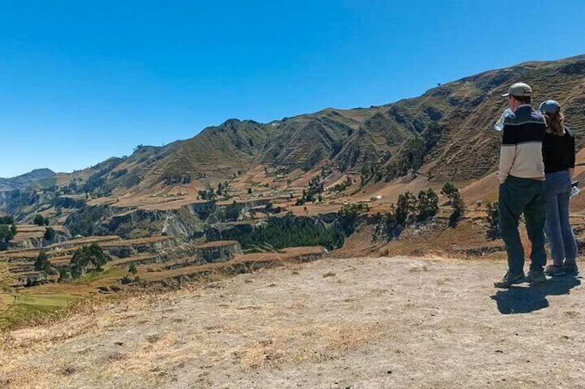 Earth formations resulting from the eruption of Quilotoa.