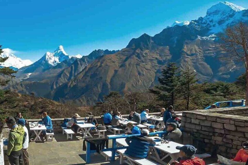 Breakfast view from Everest View Hotel 