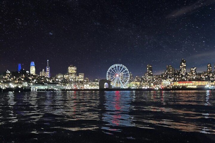 SkyStar Wheel Fisherman's Wharf lighting up the San Francisco waterfront