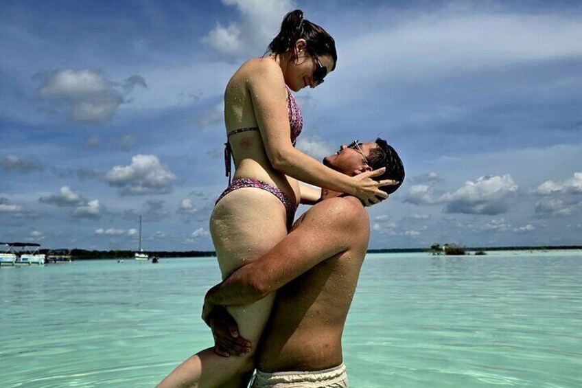 Amazing pontoon boat tour on the Bacalar Lagoon!