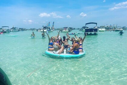 Private Pontoon in Crab Island with Captain