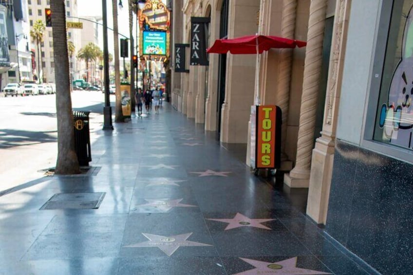 The best place to stop and check out the Hollywood Walk of Fame is near the Mann Chinese Theater.