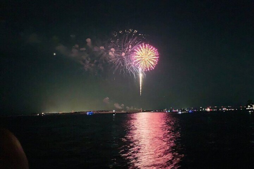 Fireworks display as seen on the Sunventure Fireworks Cruise