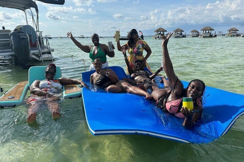 We love our guests. Enjoy a relaxing day at Crab Island with friends.