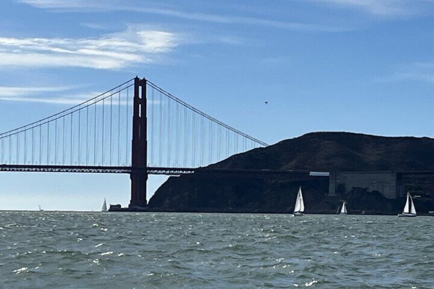 sailing toward the Golden Gate Bridge