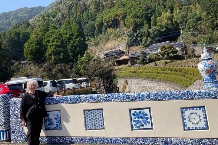 Inspecting the famous Porcelain bridges in Okawachiyama.
