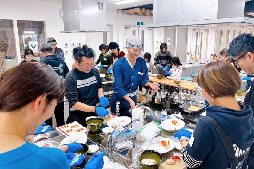 Have fun making sushi with your instructor.