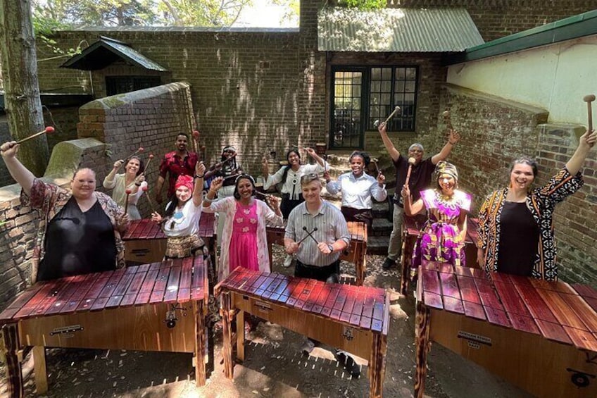 A group learning a song together! 