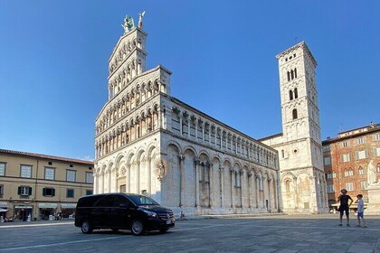 Lucca tour and Pisa Tower + WineTasting by van from Livorno Port