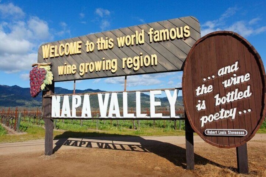 Welcome sign to Napa Valley