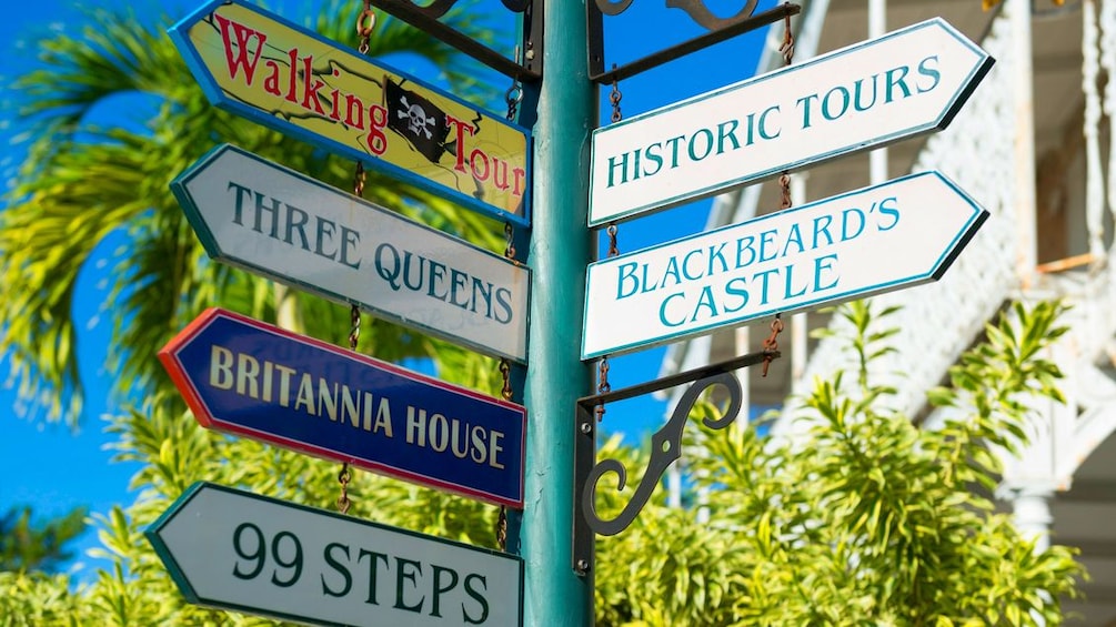 Directional signs on a pole