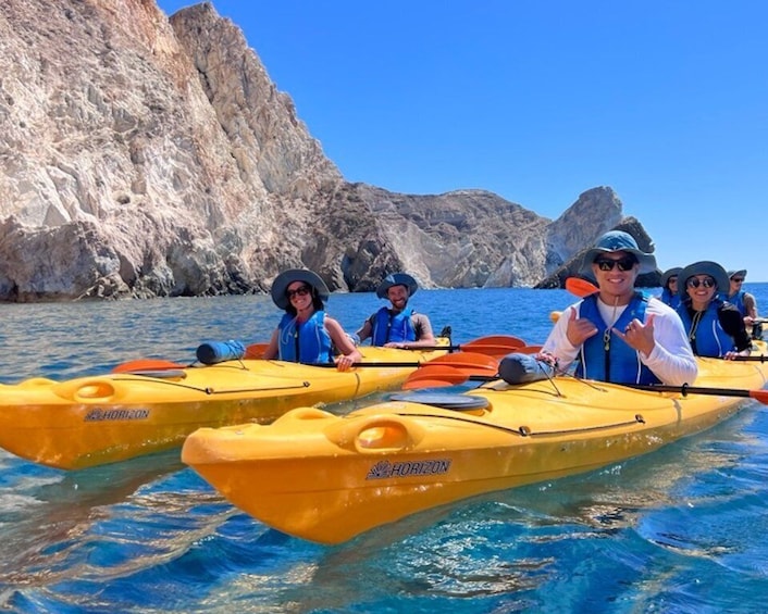 Picture 4 for Activity Santorini: Sea Caves Kayak Trip with Snorkeling and Picnic