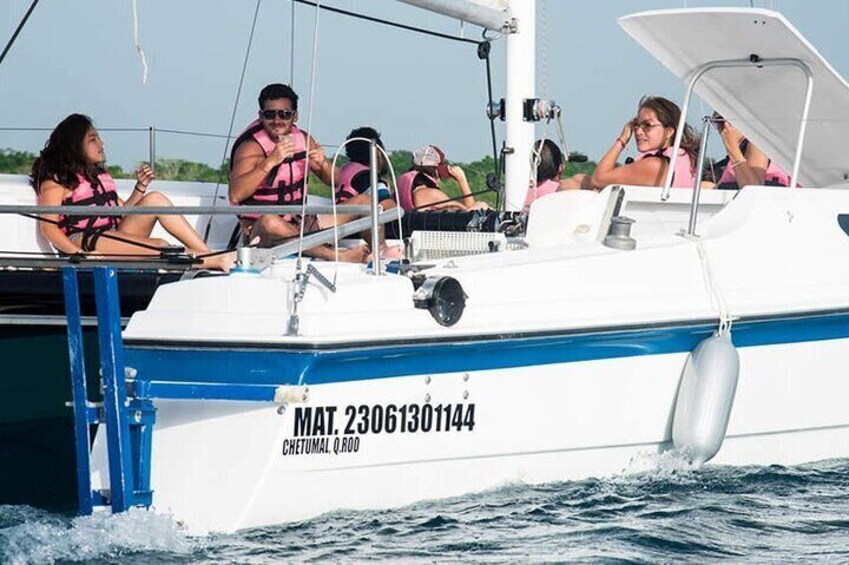 Bacalar Lagoon Private Catamaran Lunch and Drinks from Costa Maya