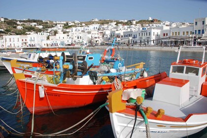 Mykonos: visite à pied d'une demi-journée de la ville et visite de l'île en...