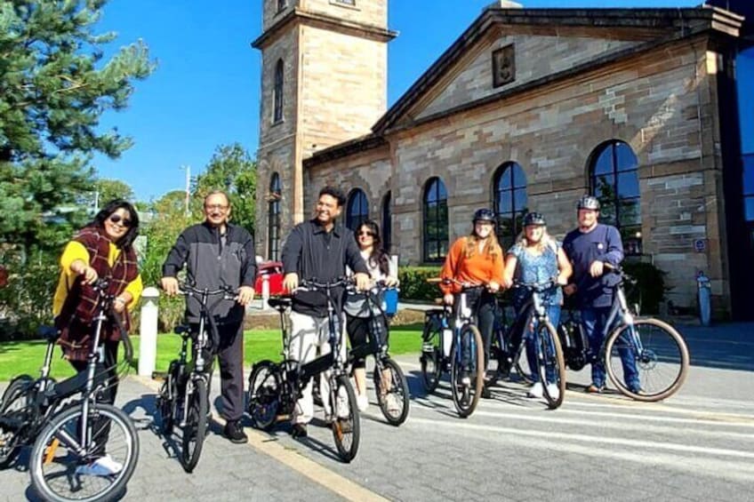 Our group of Ebike guests fresh from their tour of a whisky distillery