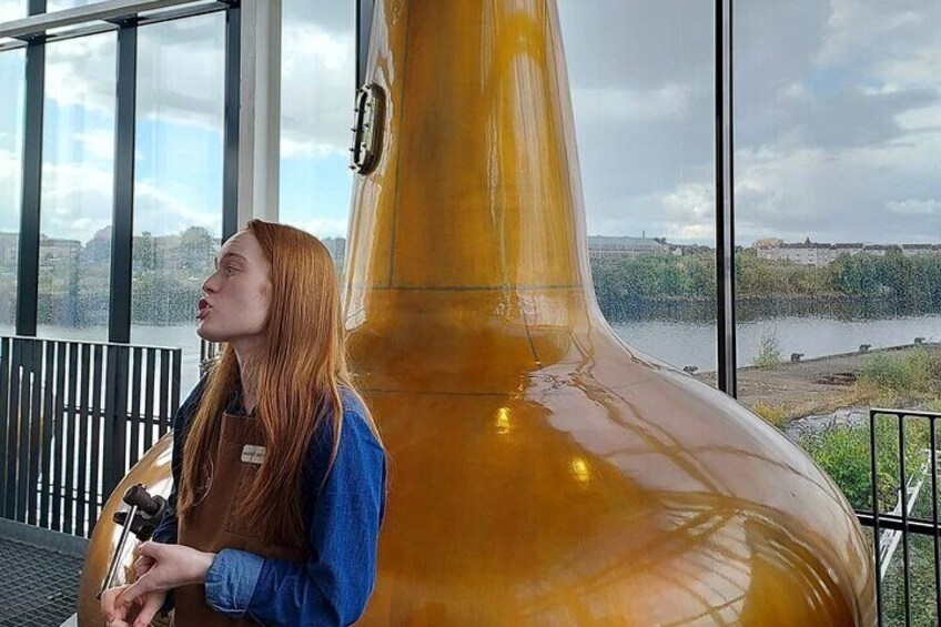 One of the great tour guides at the Distillery giving guests an overview of the whisky making process