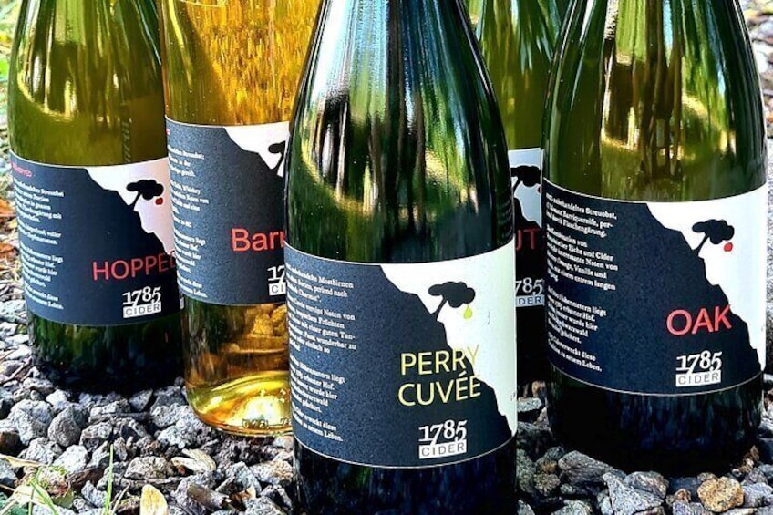 Apple and pear sparkling wines made from local orchards